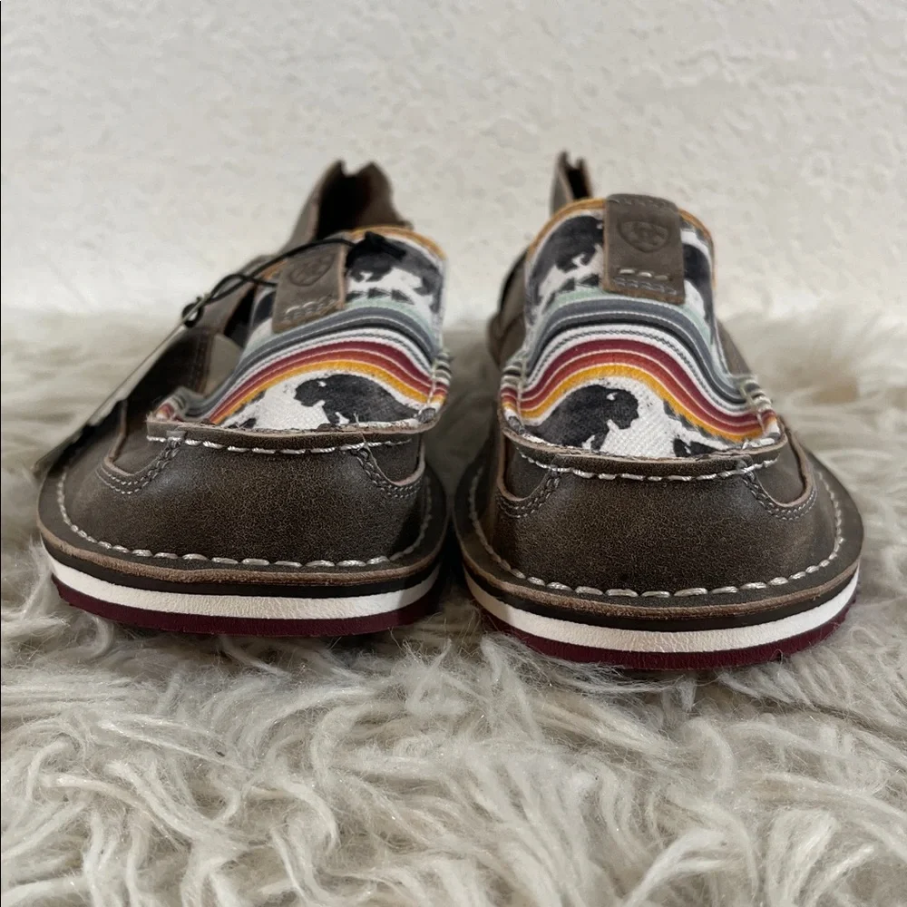 ARIAT BUFFALO PRINT CASUAL VAMP CRUISER SHOES SLIP ON- MOC TOE Size 8 NEW - Picture 3 of 12